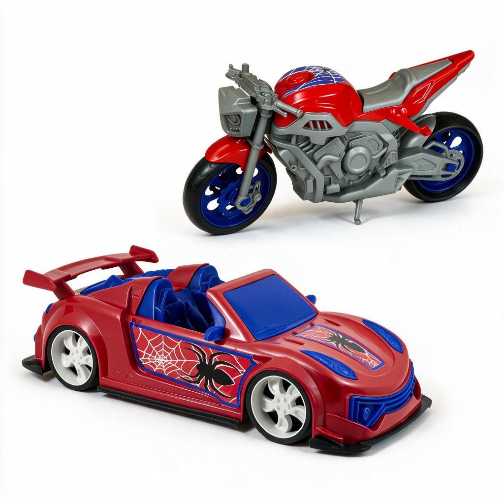 Kit Spider Carro Porsche + Moto Aranha | Menino Brinquedo Carrinho 37cm Grande Acabamento Premium | INMETRO | QUEEN SHOP · foto 2