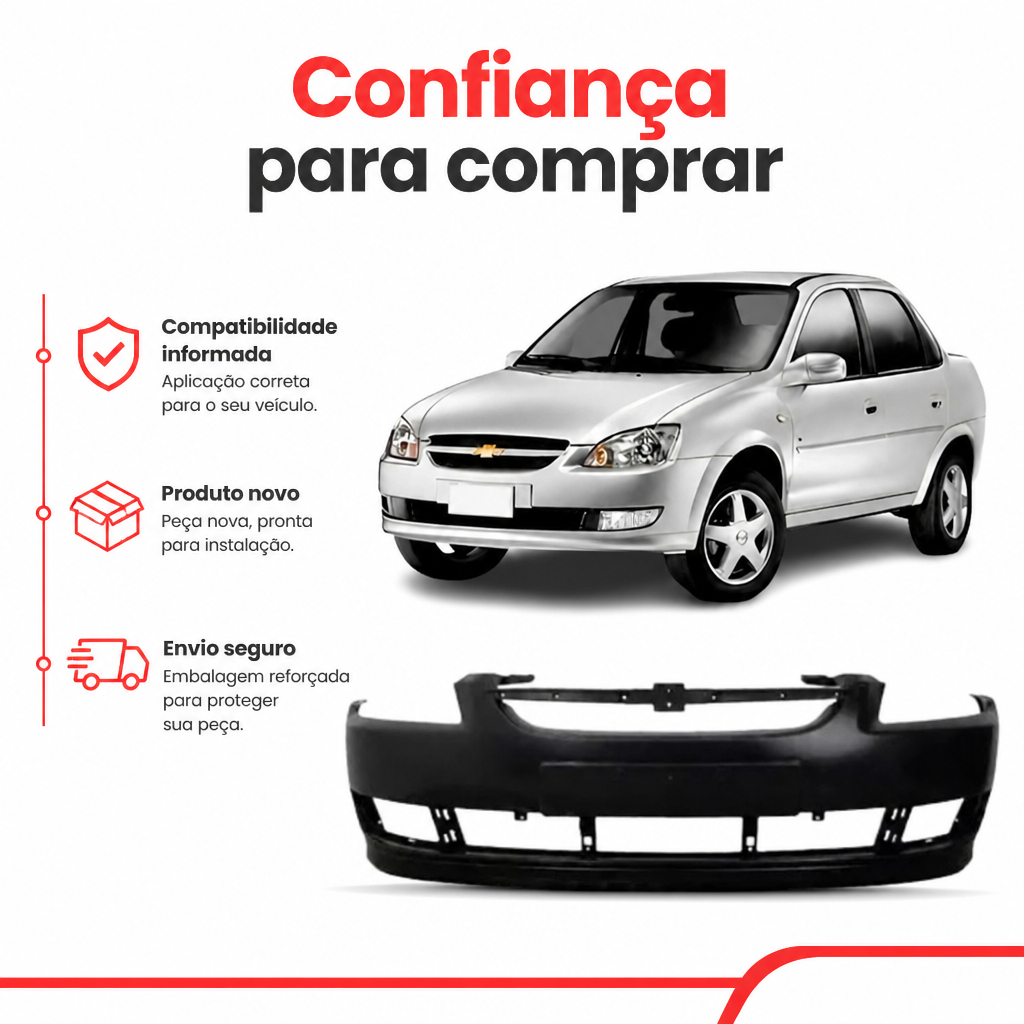 Parachoque Dianteiro Corsa Classic 2011 2012 2013 2014 2015 2016 1ª Linha Novo — imagem 2 de 2