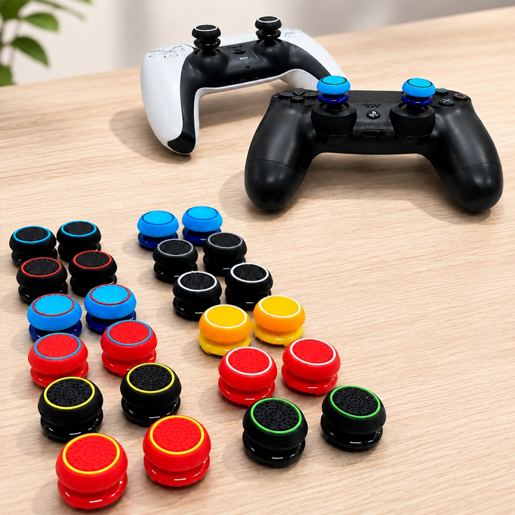 Extensor Analogico Para Controles PS4 e PS5 com Par de Grip em Varias Cores.