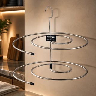 Kit 2 Varal Espiral Inox Secagem Fácil Cabide Redondo Lençol