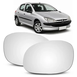Lente Retrovisor Peugeot 206 207 1999 a 2013 Refil Espelho Convexo Com Base