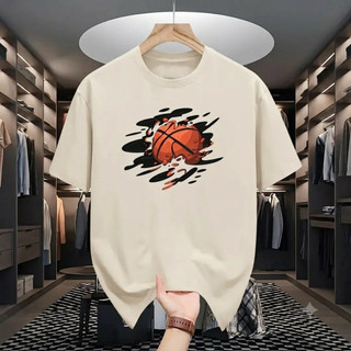 Camiseta Masculina Estampada Basquete Novidade Camisa 100% Algodão Roupa Masculina Tendência
