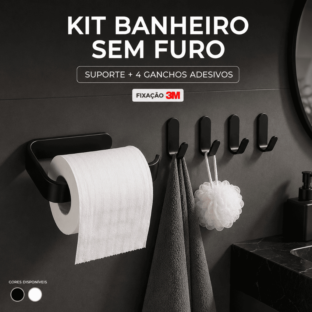 Kit Papel Higiênico para Banheiro Suporte Papel Higiênico