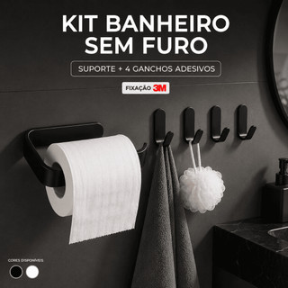 Kit Papel Higiênico para Banheiro Suporte Papel Higiênico