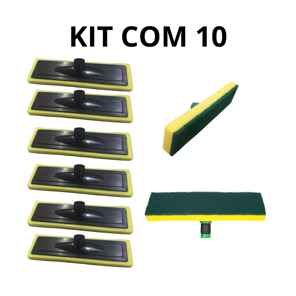 Kit 10 Esfregão Lava Azulejo Esponja Abrasiva Limpa Piso Multiuso