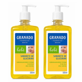 Kit 2x Sabonete Líquido de Glicerina Granado Bebê 500ml Suave Hidratante e Seguro para Uso Diário