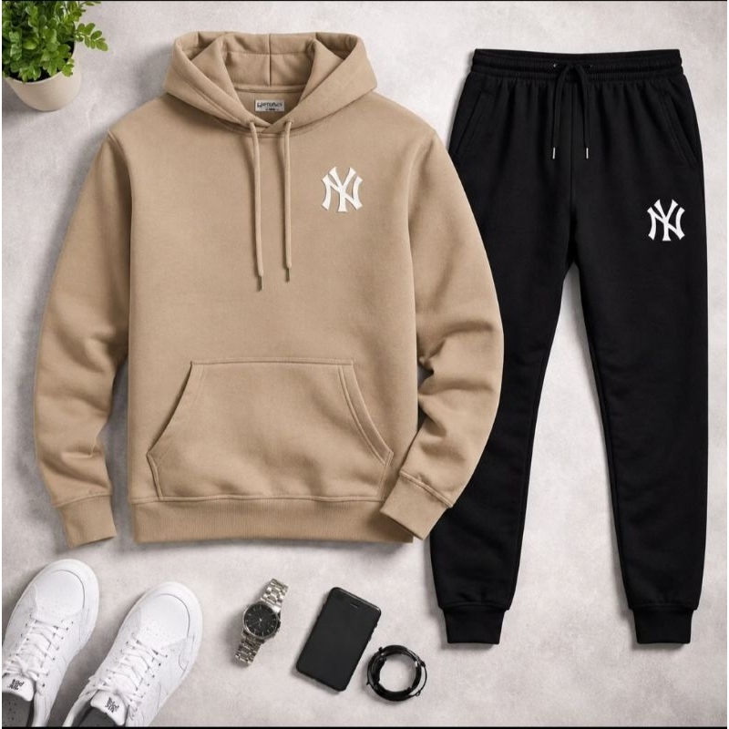 Blusa de Moletom com Calça de Moletom Conjunto Masculino Frio Inverno Flanelado Quentinho Promoção
