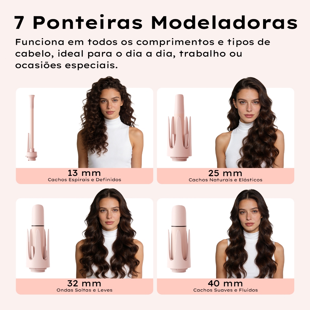 GOKOCO 7 em 1 Modelador de Cachos Multifuncional íons negativos cria diversos estilos de cachos Design bivolt · foto 2