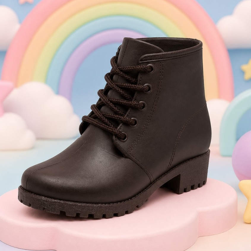 Bota Infantil Menina Corturno Tratorada Cano Curto Blogueira Juvenil