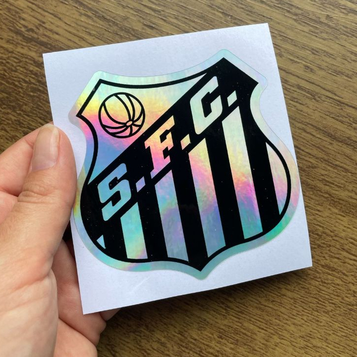 Adesivo Holografico 3d Time Santos Peixe para Carro/Moto