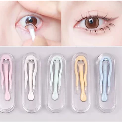 Kit Estojo para Lentes de Contato Portátil com Pinça de Silicone e Aplicador Removedor