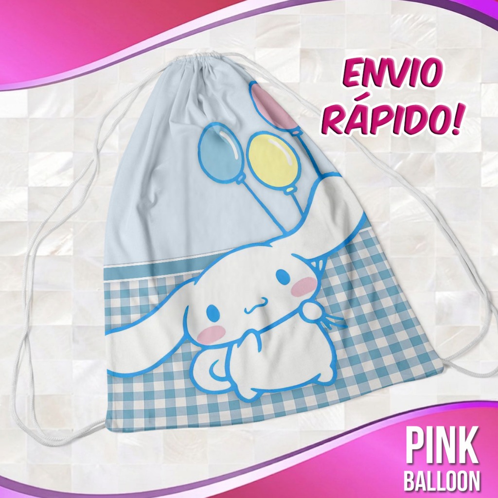 MOCHILINHA CINNAMOROLL - SANRIO - HELLO KITTY (ENVIO RÁPIDO) - SACOLINHA LEMBRANCINHA NÃO PERSONALIZADA