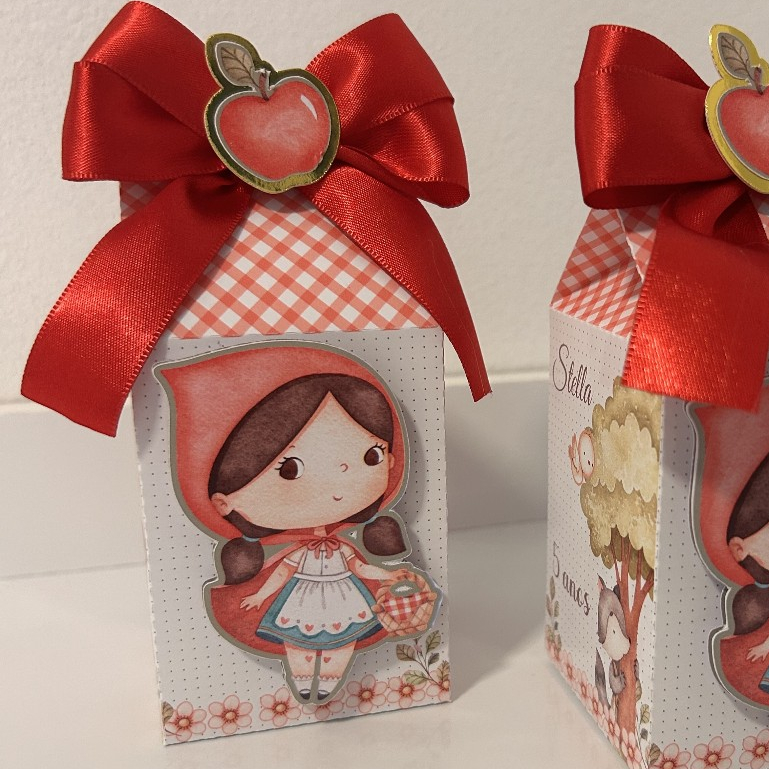 Kit Caixas Chapeuzinho Vermelho Lembrancinha de Festa/Aniversario PEGUE E MONTE