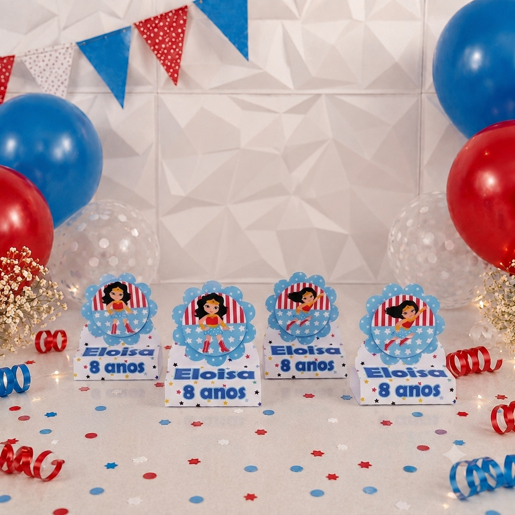PORTA BIS DUPLO MULHER MARAVILHA CUTE/MULHER MARAVILHA PERSONALIZADAS/LEMBRANCINHA DE FESTA/ANIVERSÁRIO/MULHER MARAVILHA