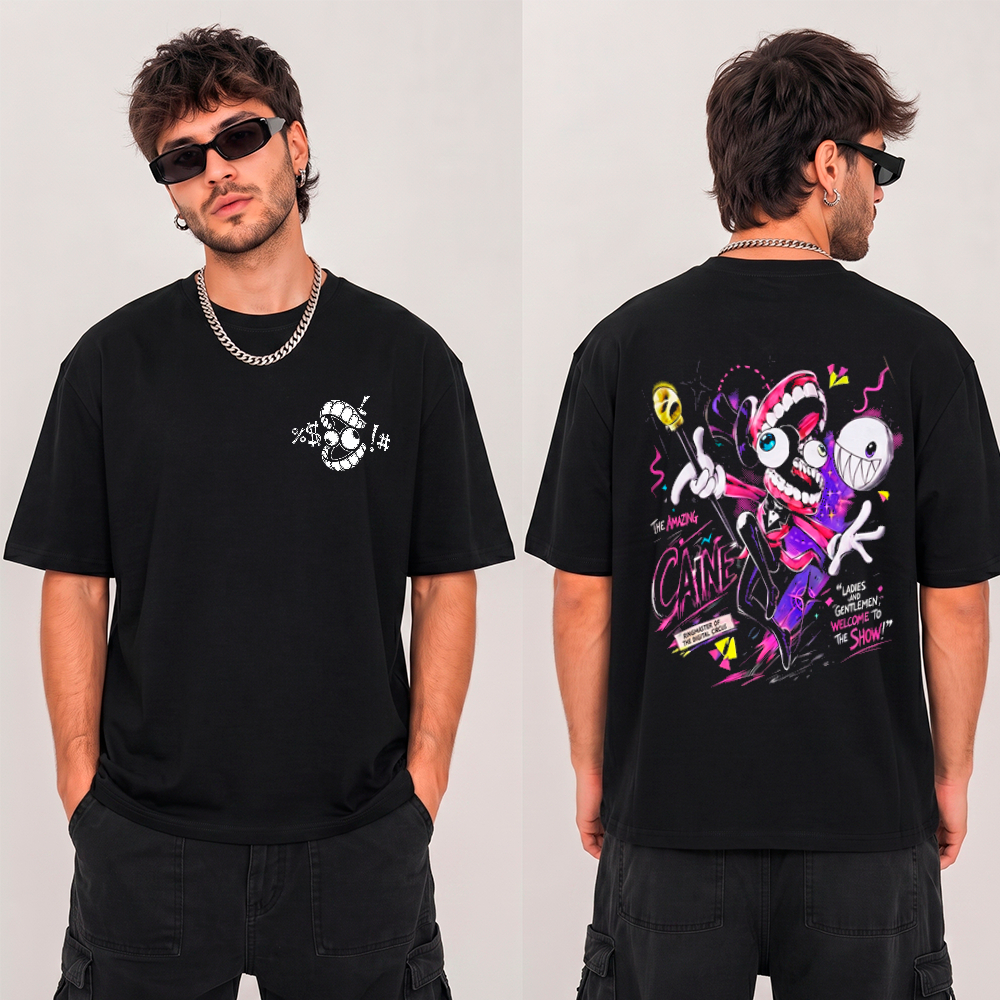 Camiseta Basica ou Oversized ou Infantil The Amazing Digital Circus TADC Caine Personagem Divertida Cartoon Serie