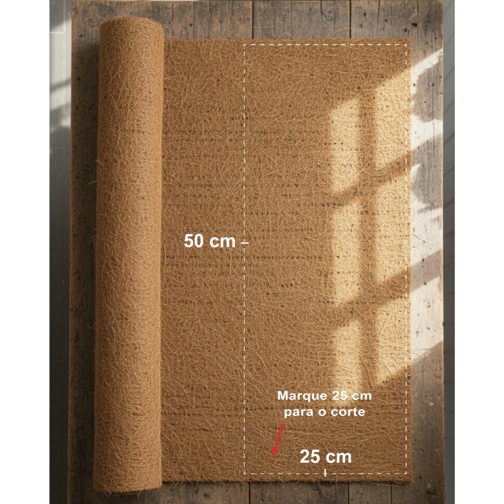 Manta Fofa de Fibra de Coco 1mx0,50cm Natural Orquídea Jardim Vertical Drenagem Vasos 100% Natural