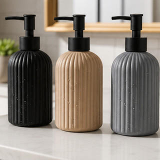 Dispenser de Sabonete Líquido em Cerâmica 430ml para Banheiro Cozinha Lavabo com Válvula