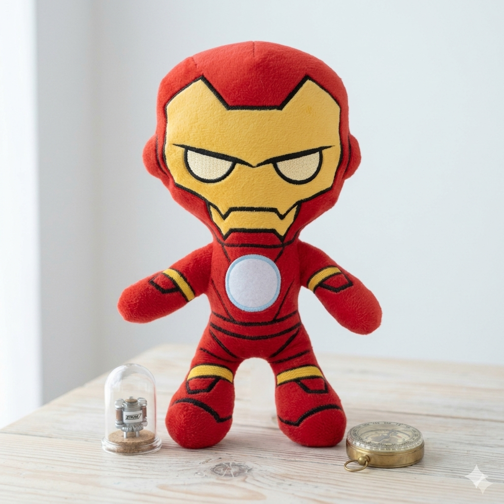 Pelúcia Marvel Homem de Ferro Vingadores 28cm - Brinquedo Infantil Menino Menina Antialérgico