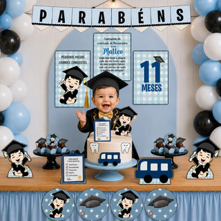 Kit Festa Formatura Mesversário + balão Decoração Só um bolinho - Conclusão mesversário