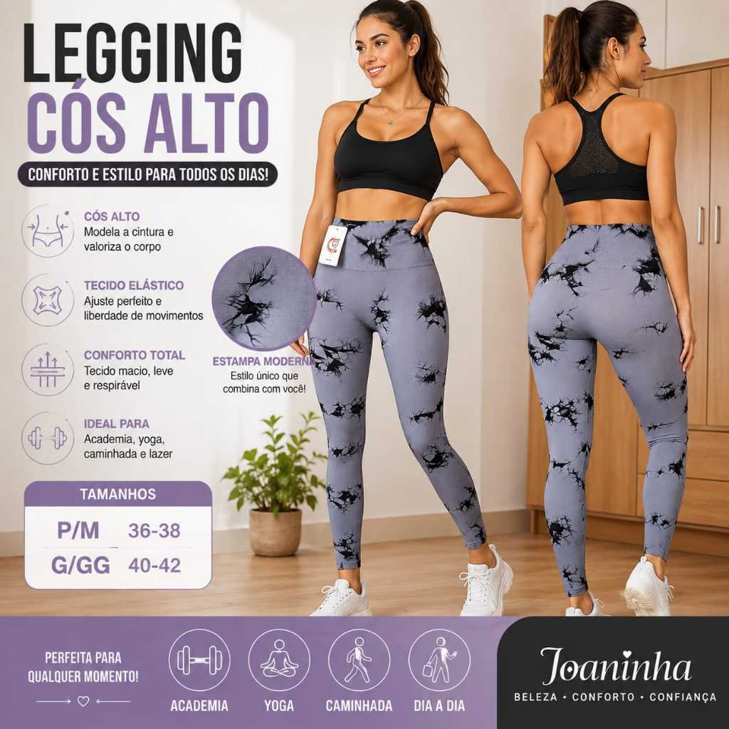 Legging Feminina Longa Academeia Cintura Alta Sem Empina Bumbum Academia  Não Transparente Várias Cores B11
