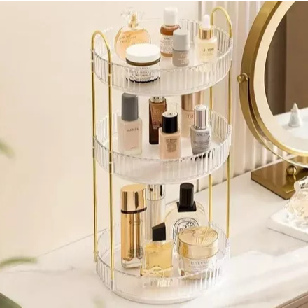 Prateleira Giratória 360° para Maquiagem e Perfumes - Multiuso para Cozinha, Banheiro e Mesa