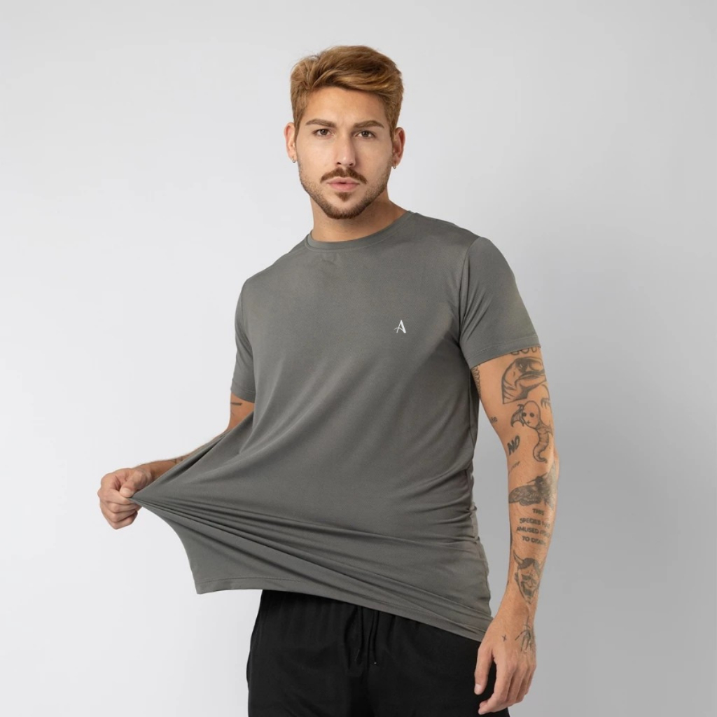 Camiseta Poliamida Academia Dry Fit Masculina Manga Curta treino Camisa Malhar Dia A Dia