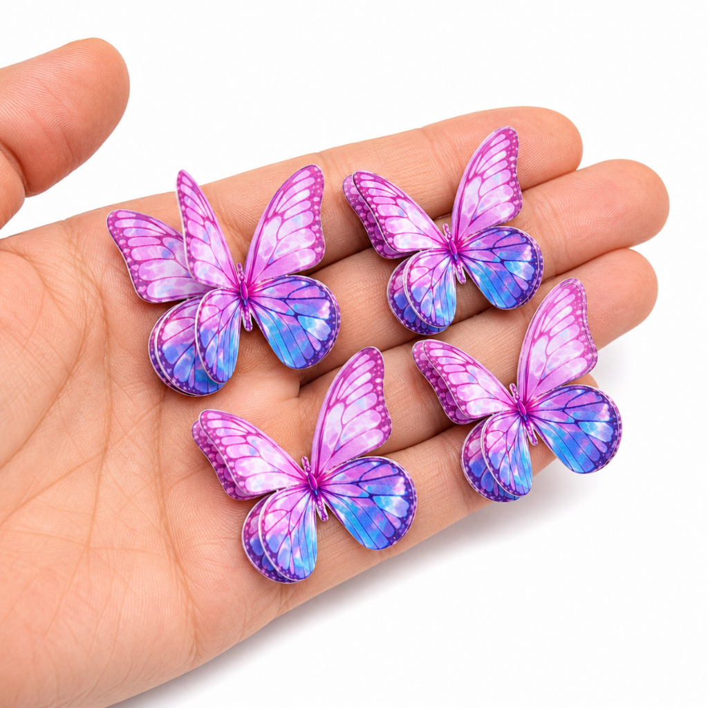 Kit Borboletas 3D Duplas Decorativas Para Parede Decoração Festa Aniversário Quarto Sala Bolo Coloridas Minimalista