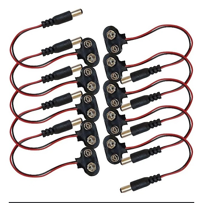 Kit Clip Bateria 9V Plug de Bateria 9V com Plug P4 para Arduíno Projetos Eletrônicos