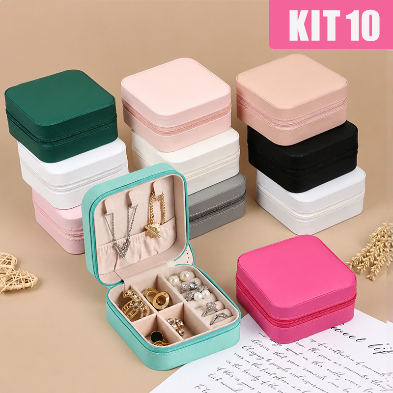 Porta Joia De Bolsa Para Viagem Portátil | Organizador Multifuncional para Bijuterias