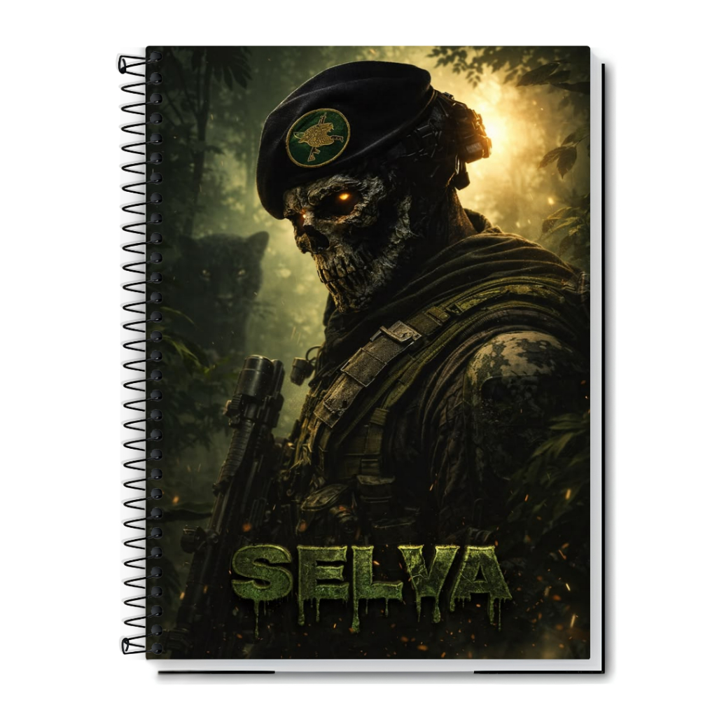 Caderno Universitário ARMY | Soldado | Forças Especiais | Capa Dura & Espiral 1,10,15 e 20 Matérias