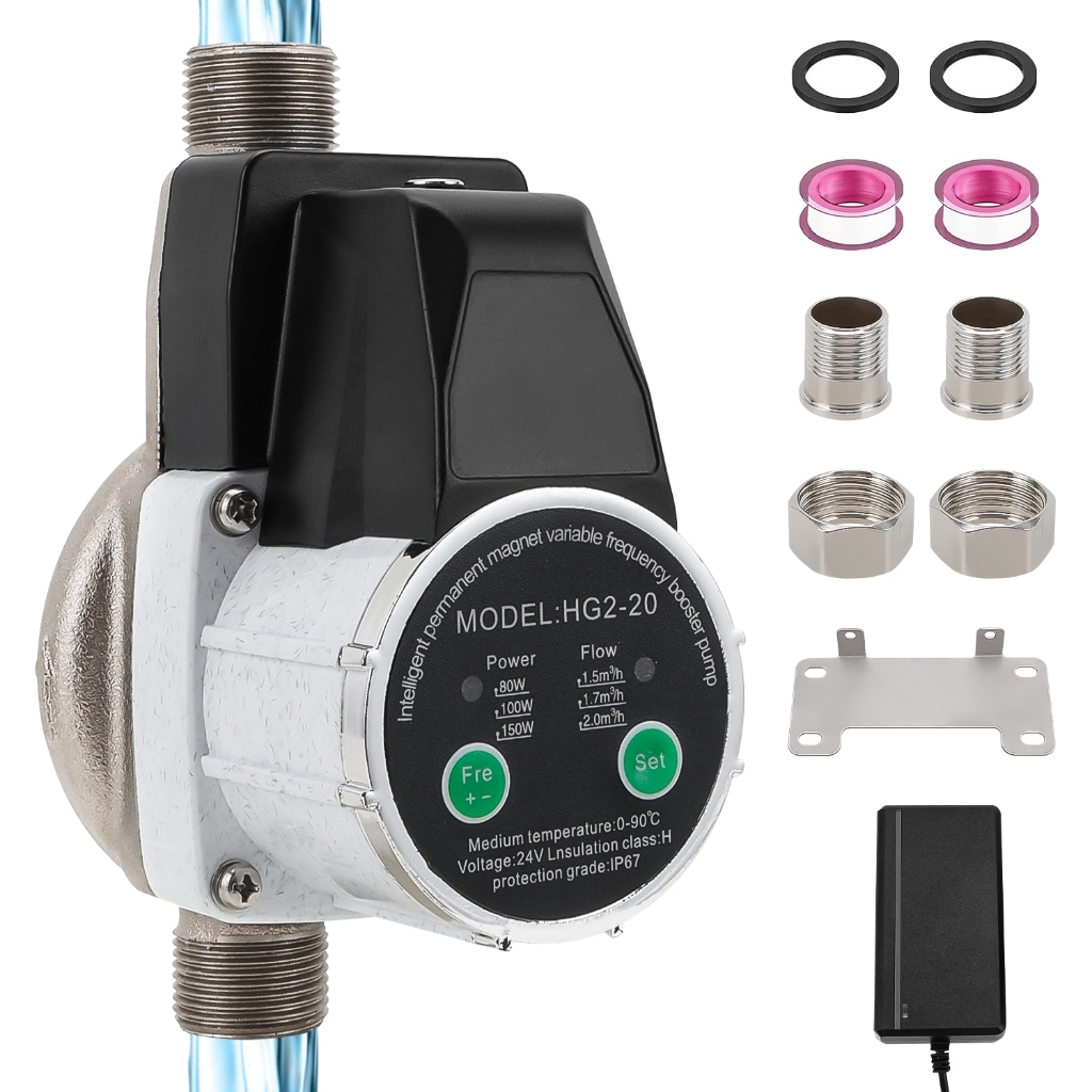 Imagem Pressurizador De Água Automático Ajustável 300w Suporta Água Quente Fria Para Chuveiro Torneira Casa Apartamento