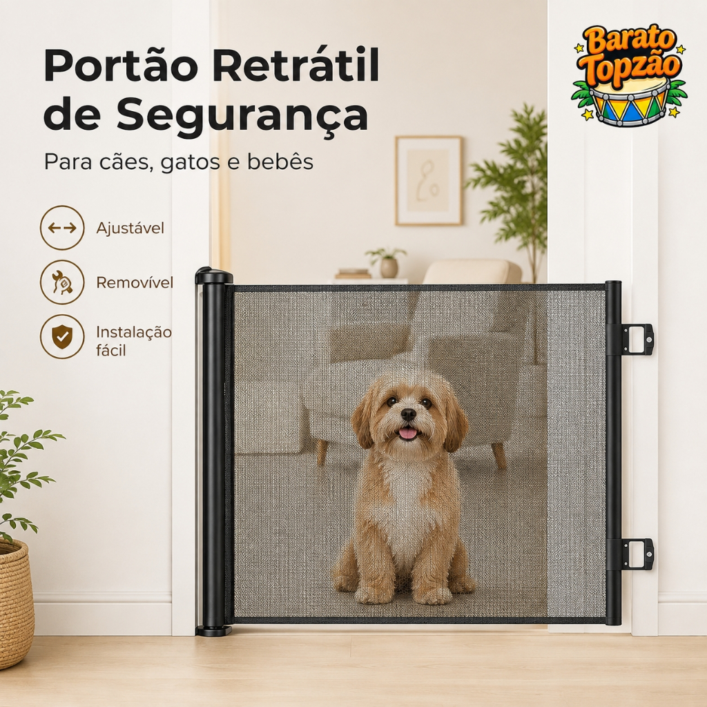 Portões/Telas de Segurança para Bebês e Animais de Estimação, Cercados Internos, Cercados Retráteis - Envio Imediato!!!