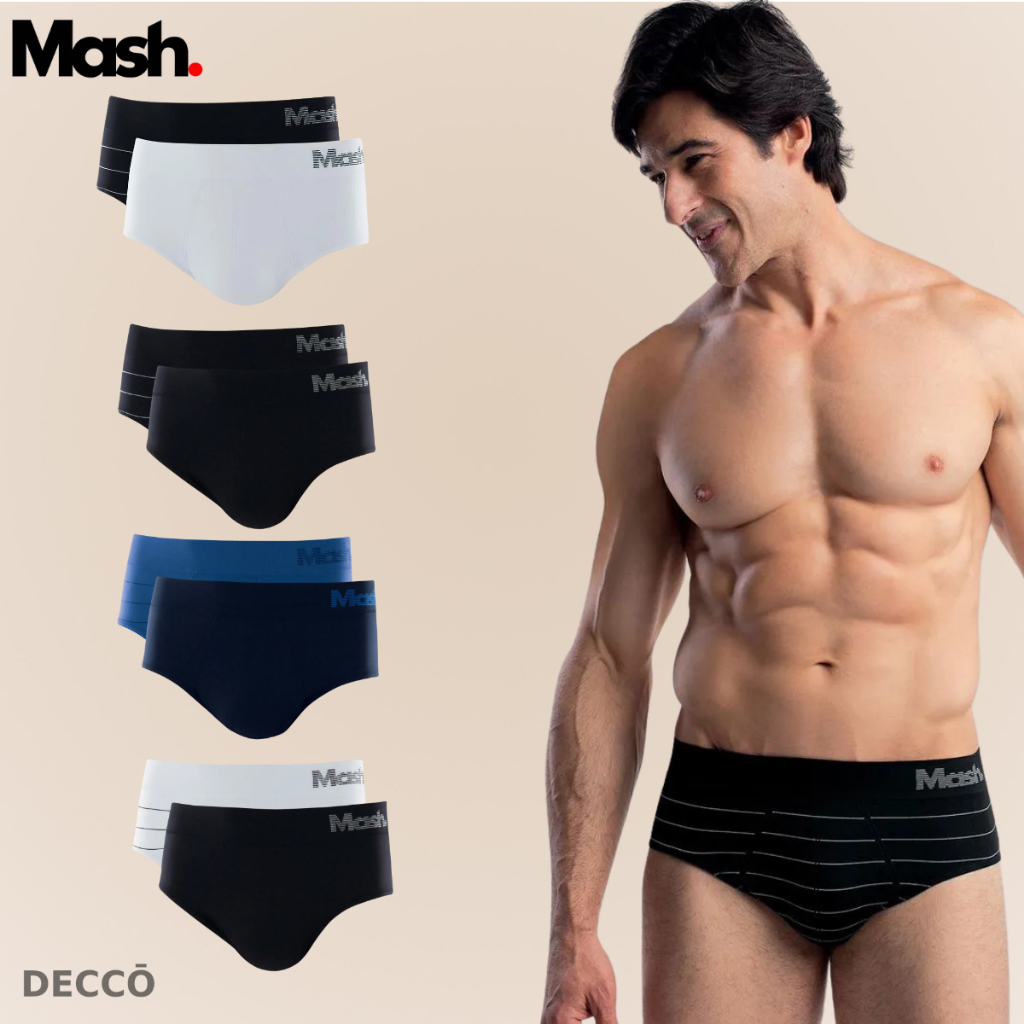 Cueca Slip Masculina Mash Sem Costura Kit 2 Unidades Microfibra Leve Respirável e Muito Confortável