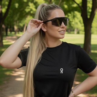 Camiseta Feminina 100% Algodão Estampada Camisa de Treino Corrida Casual Envio Imediato