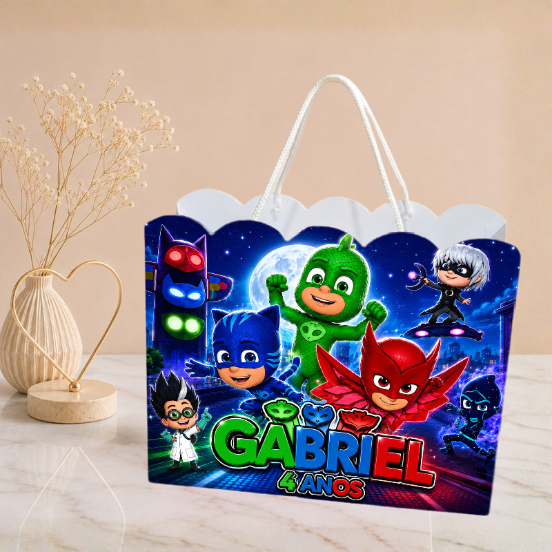 Sacolinha PJMASKS, Personalizado | Sacolinha | Mimos | Lembrancinha | Aniversário PJMASKS PEGUE E MONTE