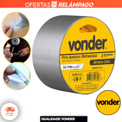 Fita SilverTape Adesiva Reforçada 50mmx10 Metros Prata Vonder Materiais Náuticos Vedação Isolamento
