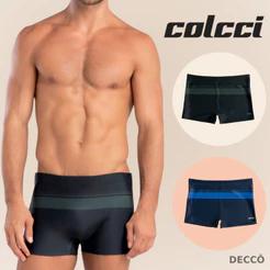 Sunga Colcci Boxer Forrada com Cordão de Regulagem Moda Praia FPS 50 Masculina Adulto Listrada