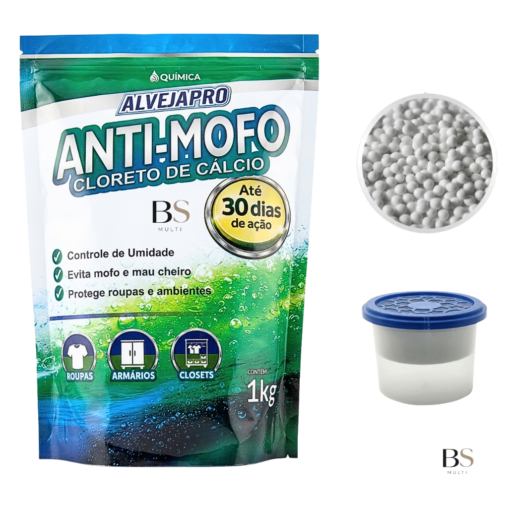 Cloreto De Cálcio Premium Refil Anti Mofo Bolinhas Evita Mau Cheiro E Umidade No Quarto E Closet