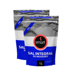 Kit 2un Sal Integral Mossoró Fino Smart 1kg Sem Glúten