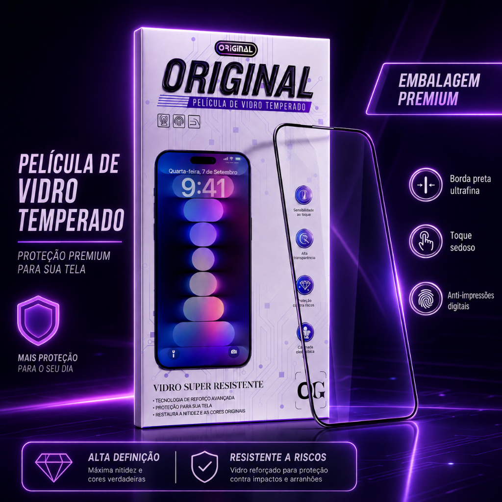 Película de Vidro Temperado Anti-impressão para iPhone XR 11 12 13 14 15 16 17 Air 18 Pro Max