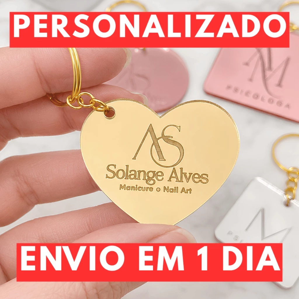 20-100un Chaveiro Personalizado Logo Frase para Brinde Acrílico Espelhado Lembrancinha Mimo Cliente