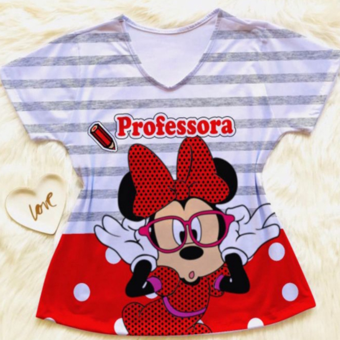 Camiseta Profissão Professora Minnie | Personagem | Estampa Divertida