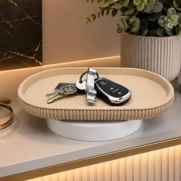 Bandeja Organizadora Multiuso Decorativa – Porta Objetos Treco Jóias para Mesa, Hall e Escritório | Plastico Resistente