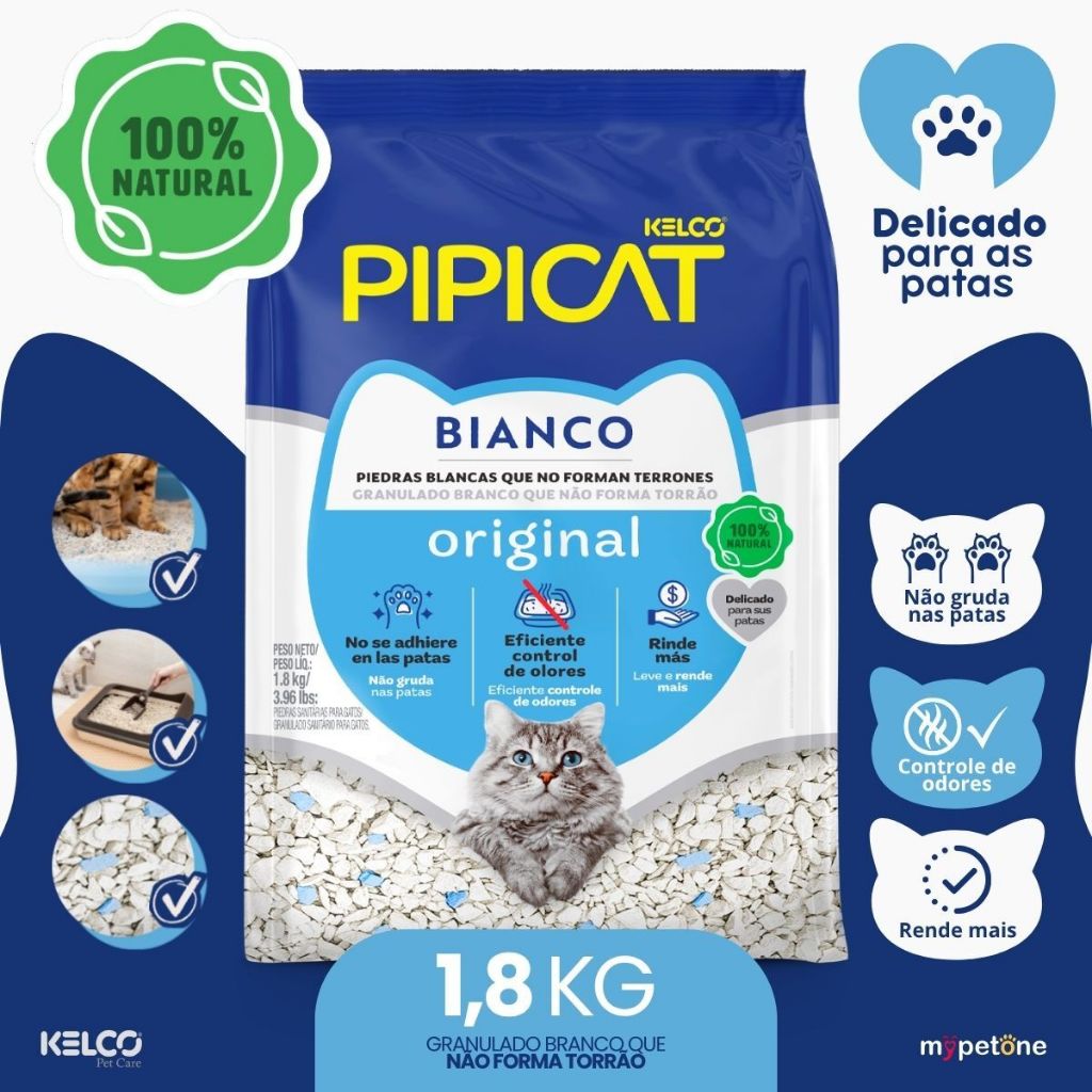 Pipicat Bianco Granulado Sanitário Kelco - 1,8 Kg