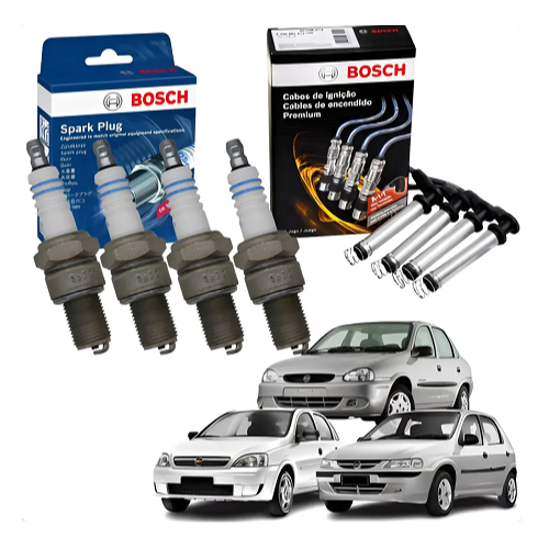 Jogo Cabos + Velas Celta Corsa Prisma Classic 1.0 8v Flex Original Bosch