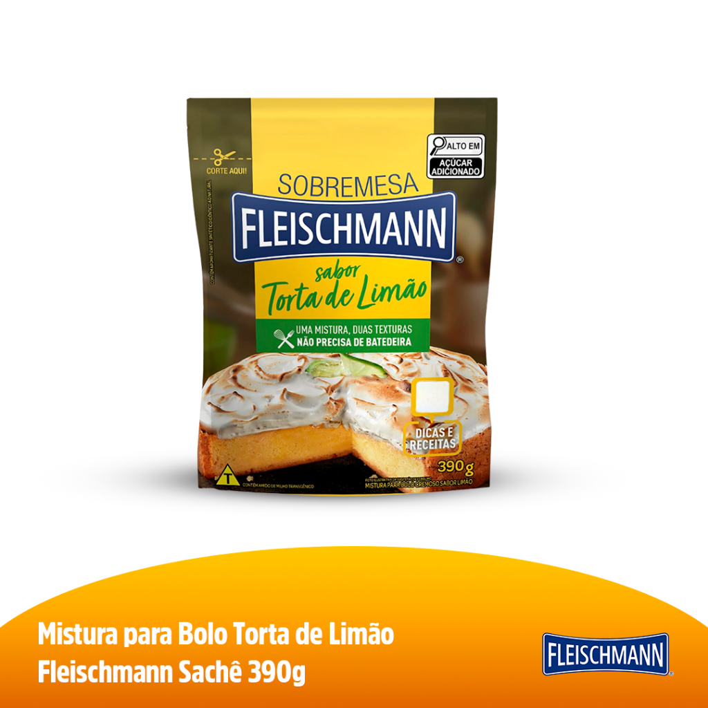 Fleischmann Mistura Para Bolo Cremoso Torta De Limão Sachê 390G