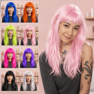 Peruca Cosplay Várias Cores 60cm Artigo Para Festa - WDF / Fantasia Cabelo Evento Festa Halloween