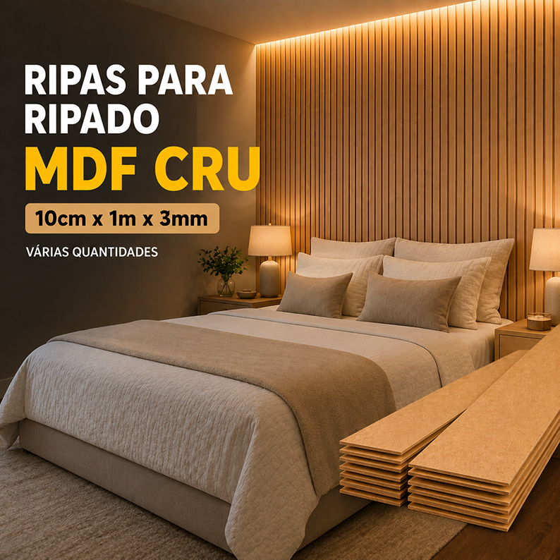 Kits Ripas 10cm x 90cm | 100cm | 120cm - Ripado Painel Shiplap Lambril Moderno Fácil Instalação