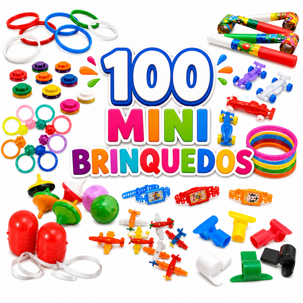 Kit 100 Mini Brinquedos Lembrancinha Festa Infantil Aniversário Sacolinha Surpresa