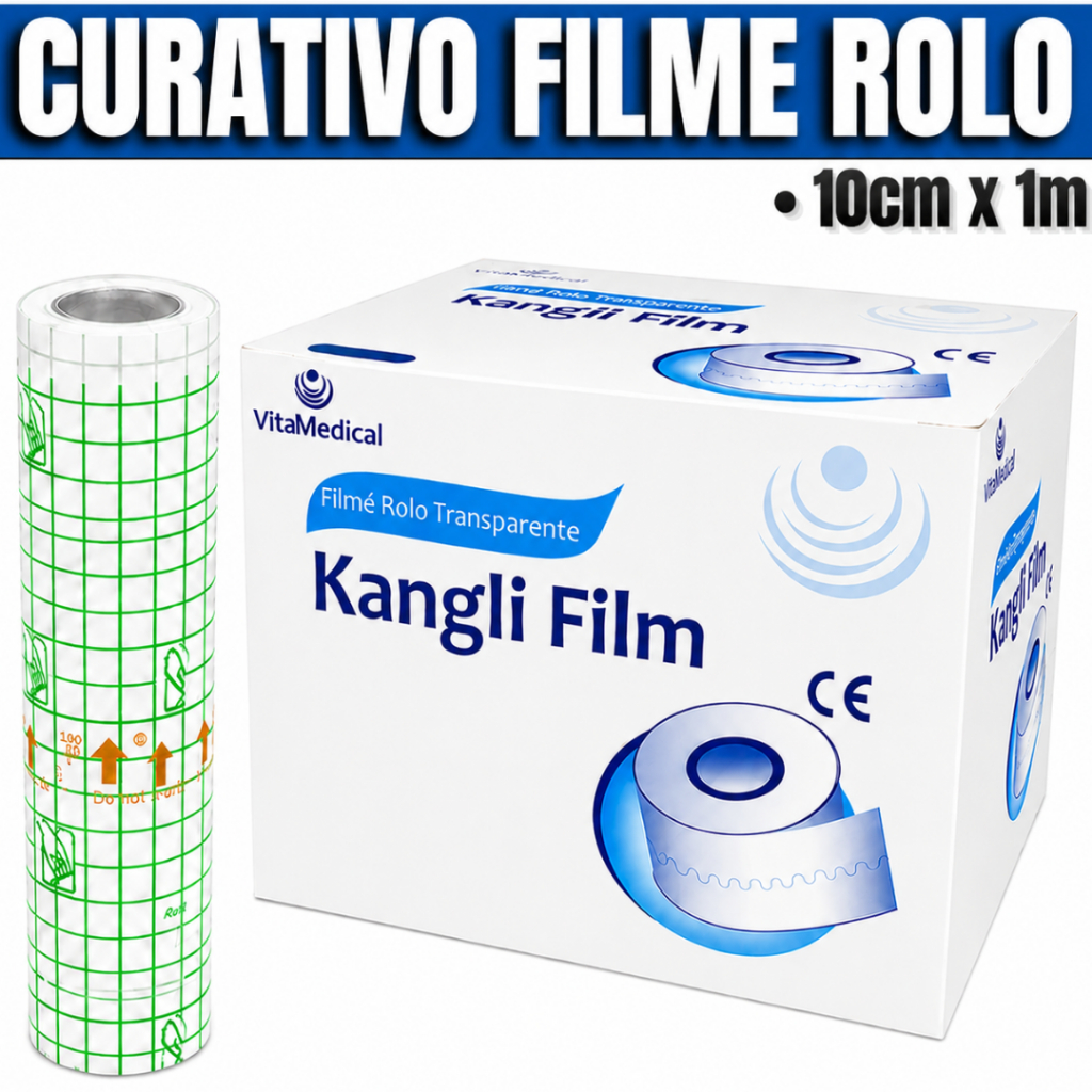 Curativo Impermeável Transparente Rolo De Filme Proteção Pele 10 Cm X 1 Metro - VitaMedical